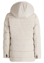 Steppjacke mit abnehmbarer Kapuze - 9300-Silver Cloud - Creme