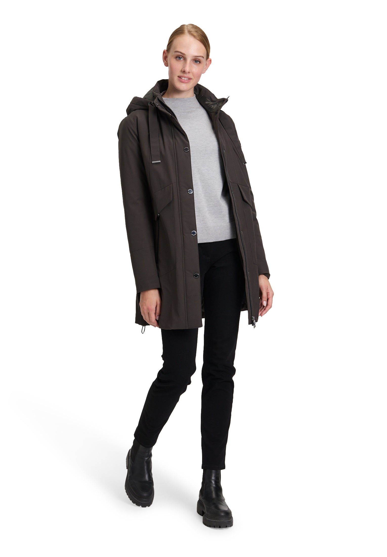 Parka mit Stehkragen - 5576-Shiny Forest - Khaki