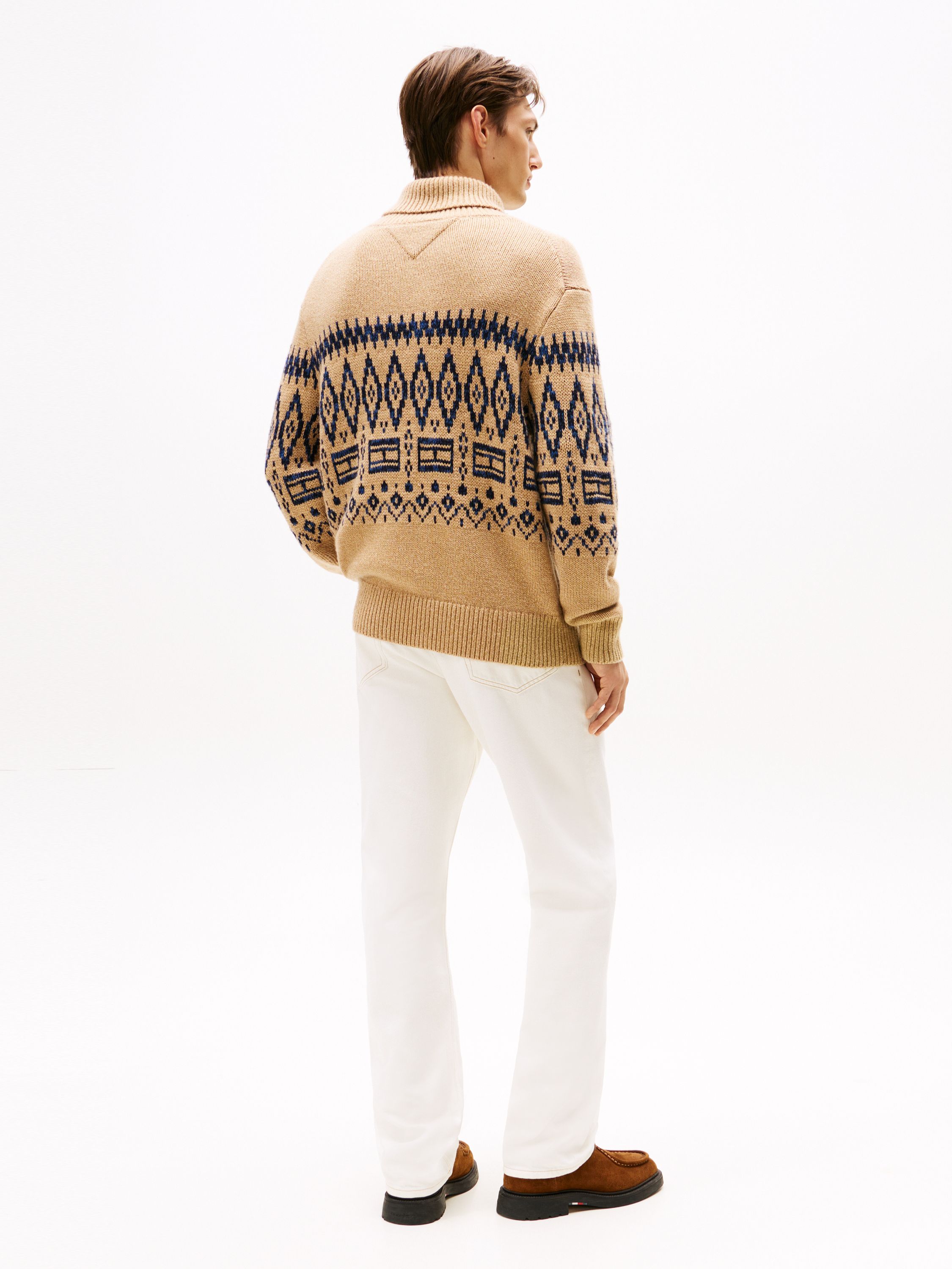 Strickpullover mit Rollkragen - ADN-BEIGE - Beige