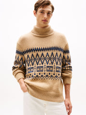 Strickpullover mit Rollkragen - ADN-BEIGE - Beige