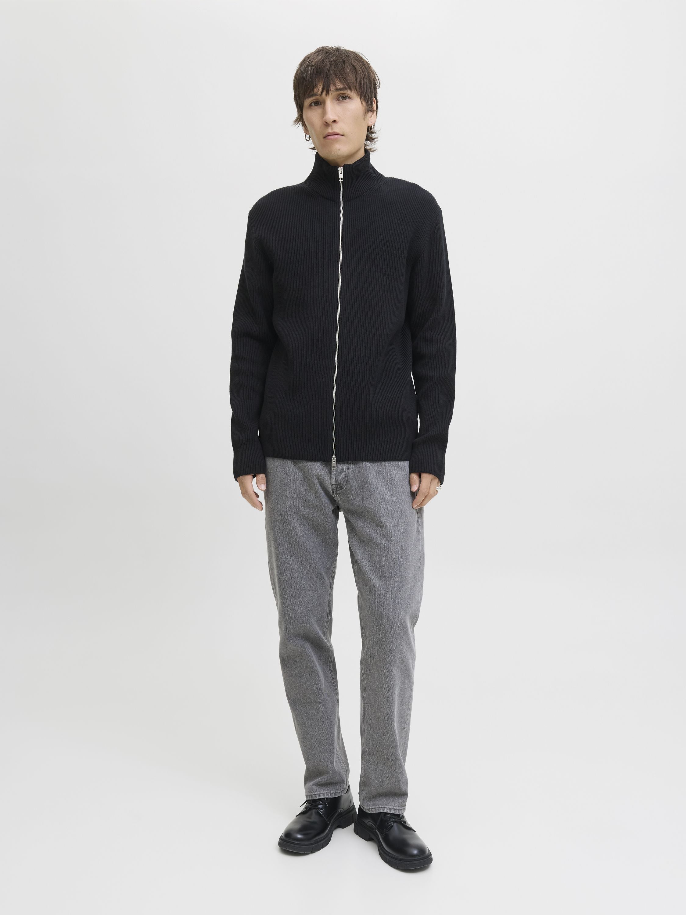 Cardigan mit Zipper - Black - Schwarz