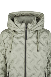 Steppjacke mit Kapuze - 648-smoke green - Grün