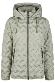 Steppjacke mit Kapuze - 648-smoke green - Grün