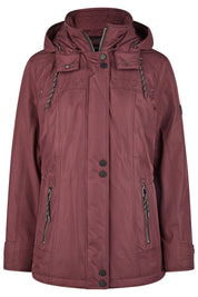 Steppjacke mit Kapuze - 495-burgund - Rot