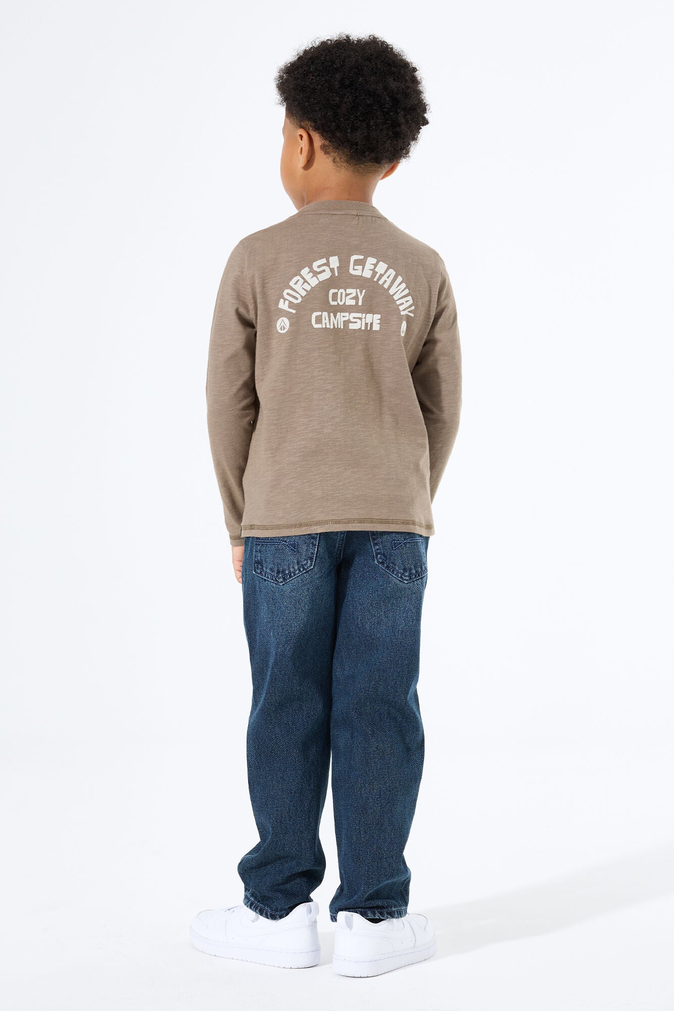 Langarmshirt aus Baumwolle - 8818-branch - Braun