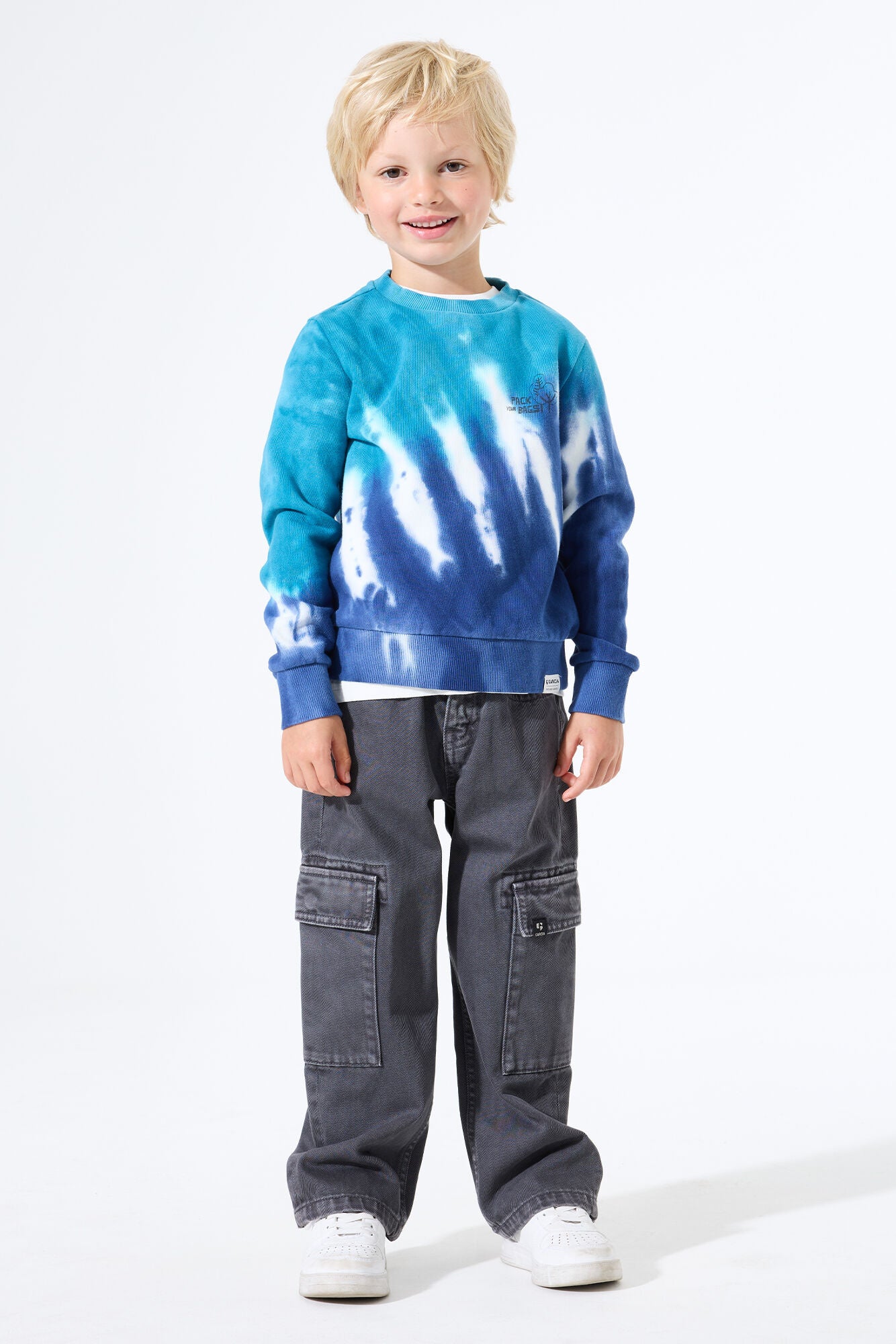Sweatshirt aus Baumwollmix - 9872-retro blue - Blau