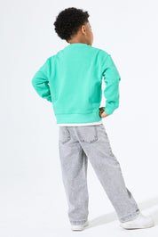 Sweatshirt aus Baumwolle - 4128-papyrus - Grün