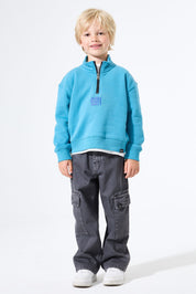 Sweatshirt aus Baumwollmix - 9872-retro blue - Blau