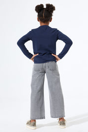 Langarmshirt aus Baumwolle - 2878-bluebell - Blau