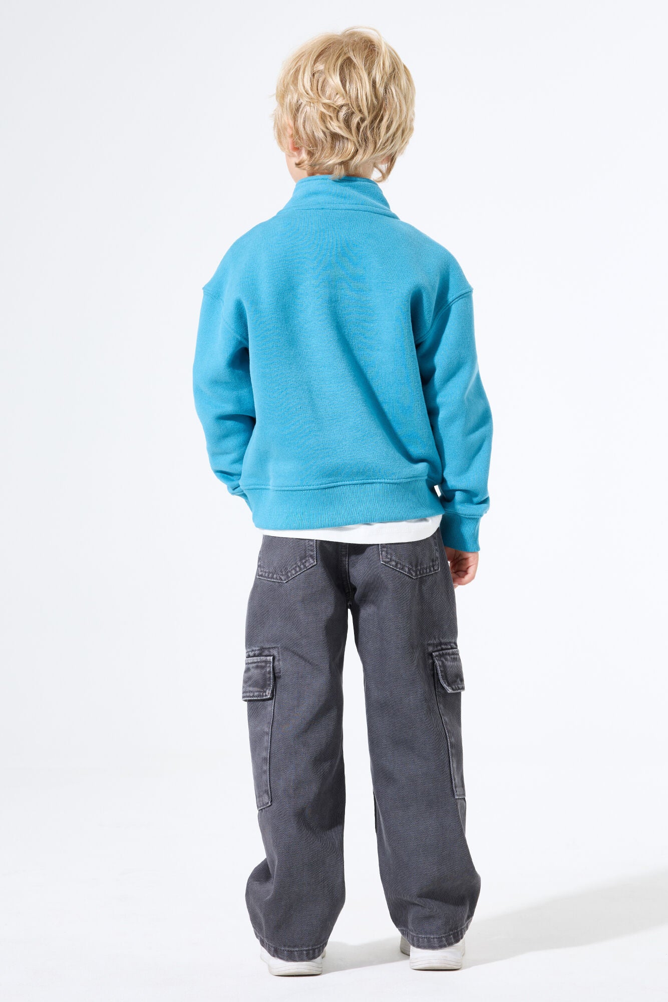 Sweatshirt aus Baumwollmix - 9872-retro blue - Blau