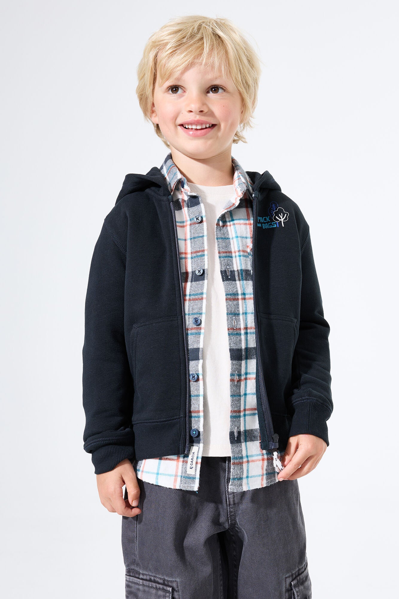 Sweathoodie aus Baumwollmix - 2884-dark grey - Schwarz