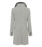 Wollmantel mit Reversekragen - 7020 - Grau