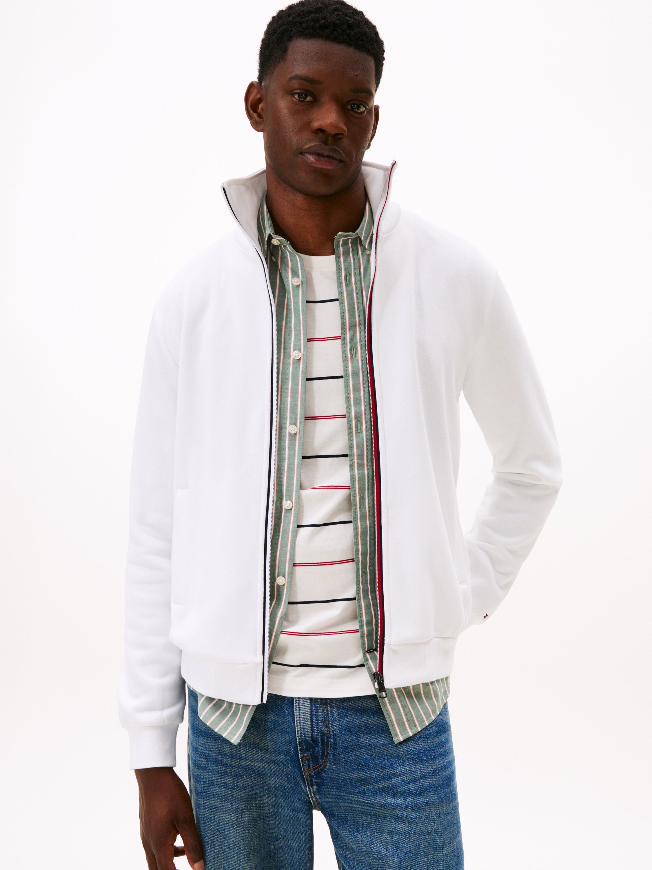 Sweatjacke mit Zipper - YBR-WHITE - Weiß