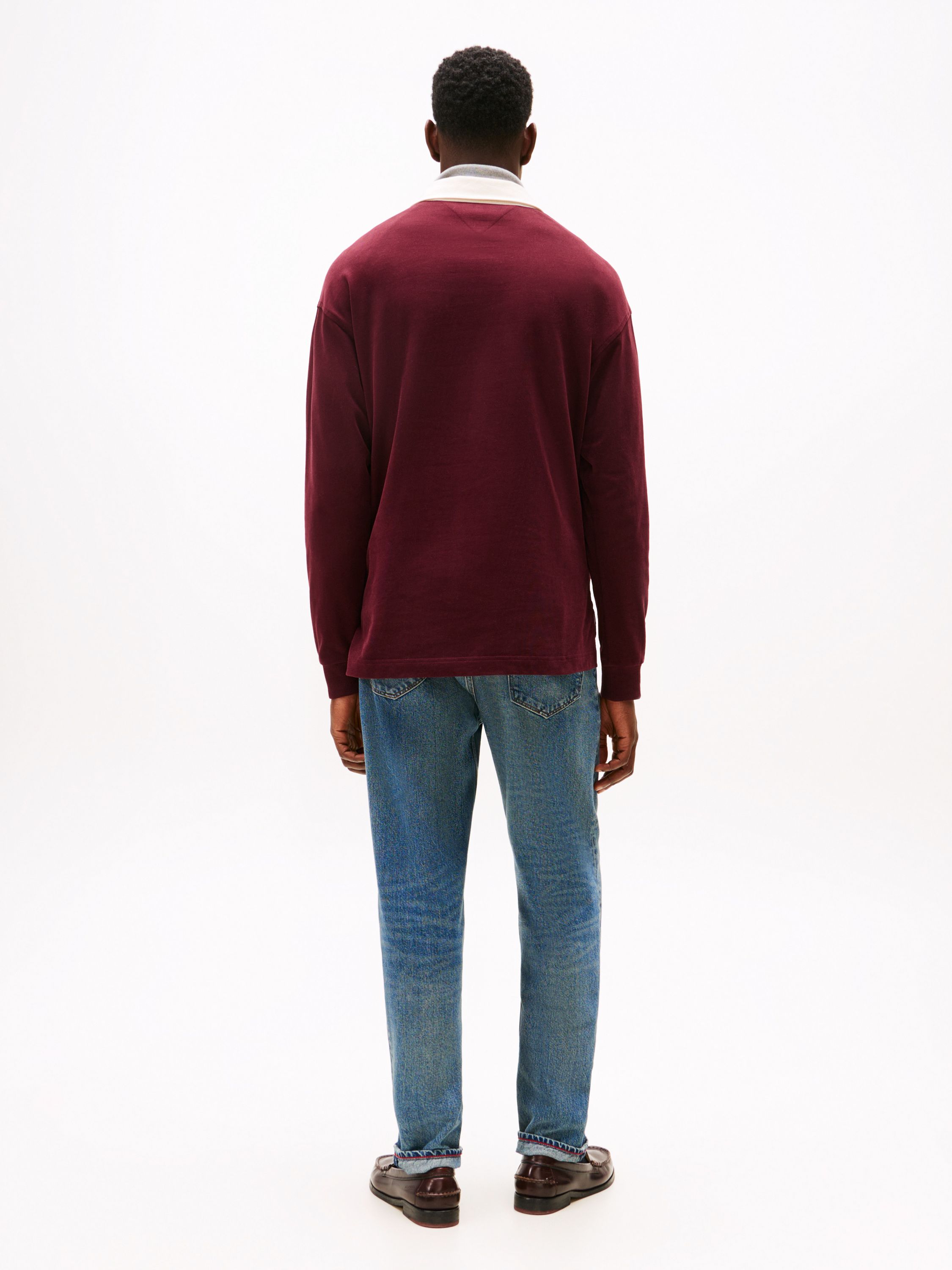 Langarm-Poloshirt aus Baumwolle - XIH-RED - Rot