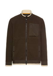 Fleecejacke mit Stehkragen - 27-Dark Brown - Braun