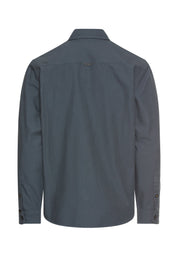 Langarm Hemd mit Kentkragen und Brusttaschen - 47-Tinted Blue - Blau