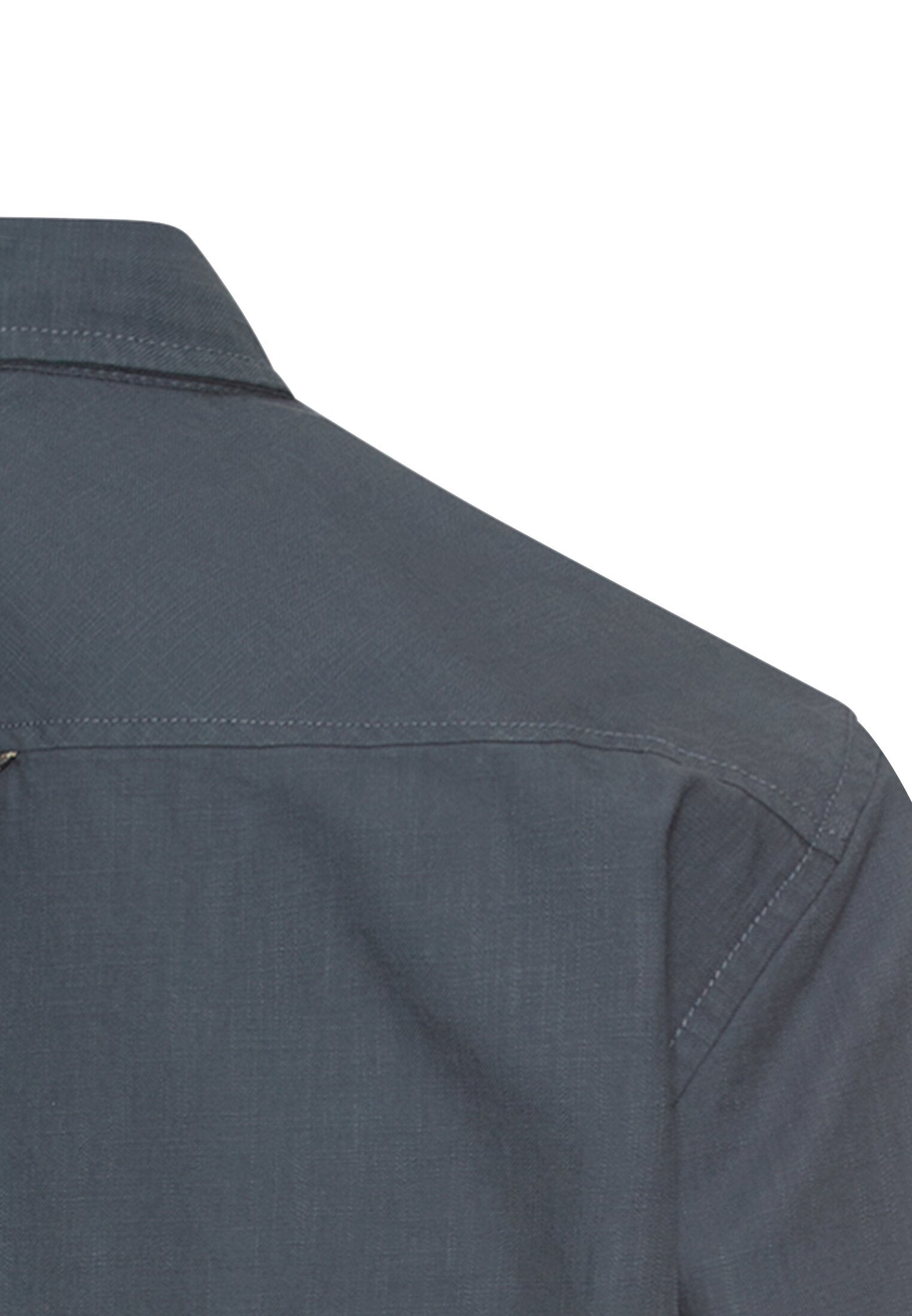 Langarm Hemd mit Kentkragen und Brusttaschen - 47-Tinted Blue - Blau