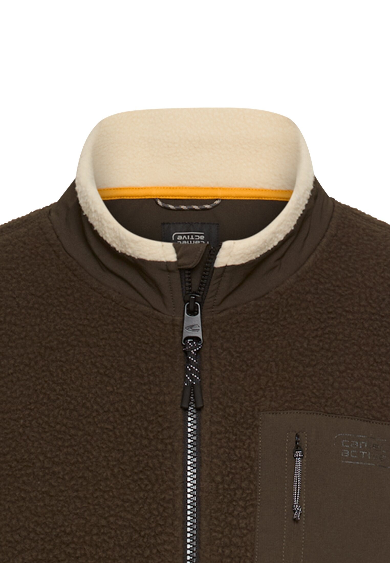 Fleecejacke mit Stehkragen - 27-Dark Brown - Braun