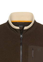 Fleecejacke mit Stehkragen - 27-Dark Brown - Braun
