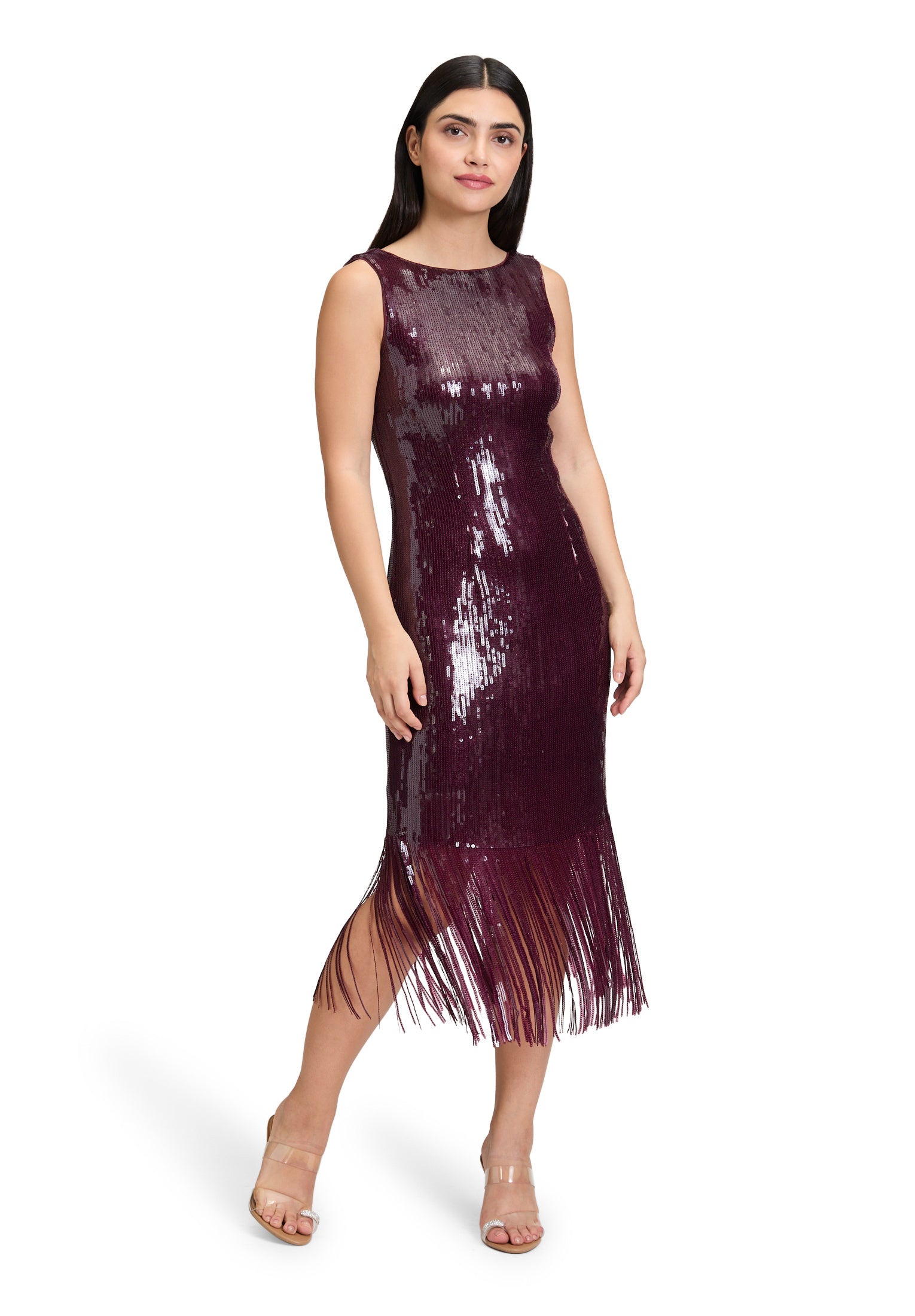 Abendkleid aus Pailletten - 4715-Deep Dahlia - Rot
