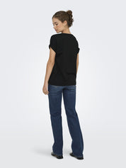 Glitzer-T-Shirt aus Viskosemix - Black/BLACK LUREX - Schwarz