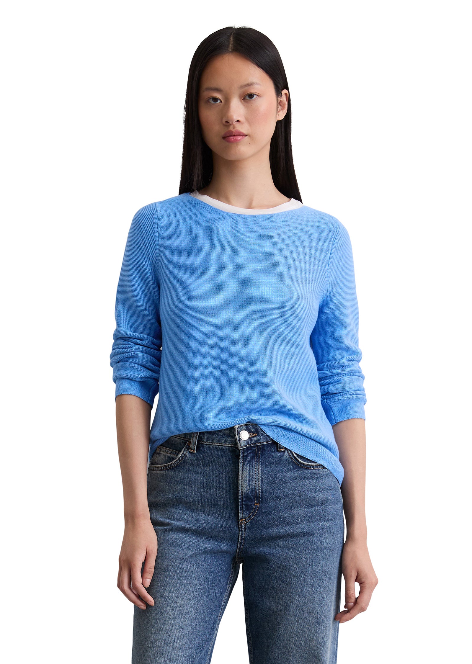 Strickpullover aus Baumwolle - 869-cloudless blue - Blau