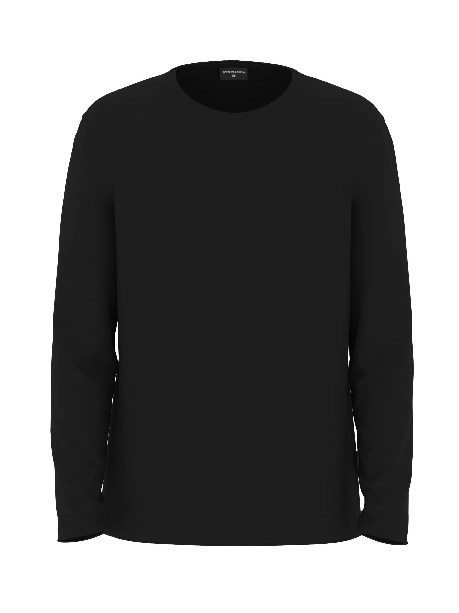 Langarmshirt aus Baumwollmix - 001 - Schwarz