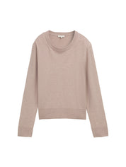 Strickpullover aus Baumwolle - 38330-soft taupe melange - Beige
