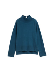 Strickpullover aus Baumwolle - 38879-dark petrol melange - Türkis
