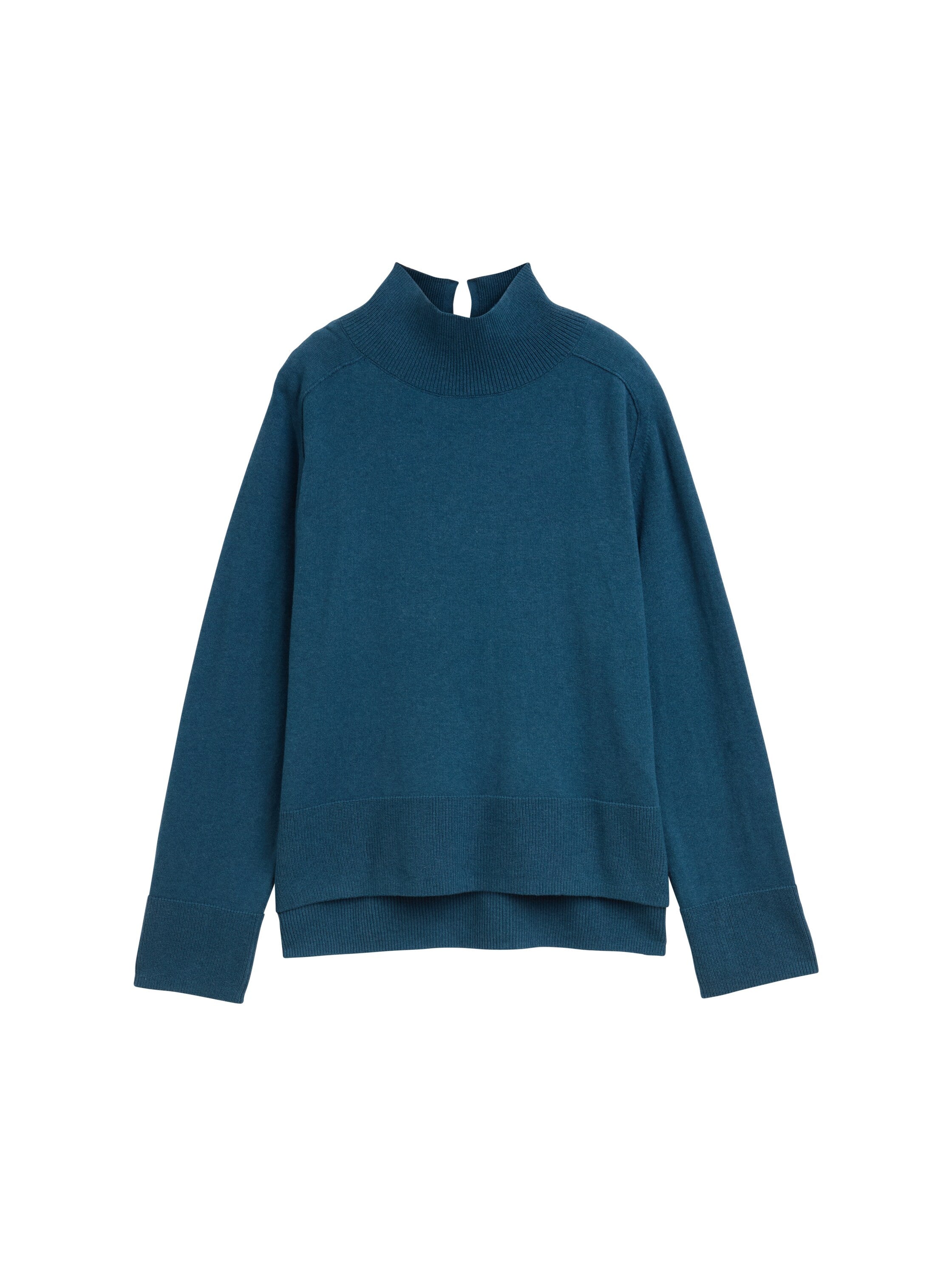 Strickpullover aus Baumwolle - 38879-dark petrol melange - Türkis