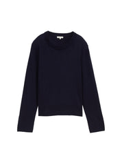 Strickpullover aus Baumwolle - 13160-Knitted Navy Melange - Blau