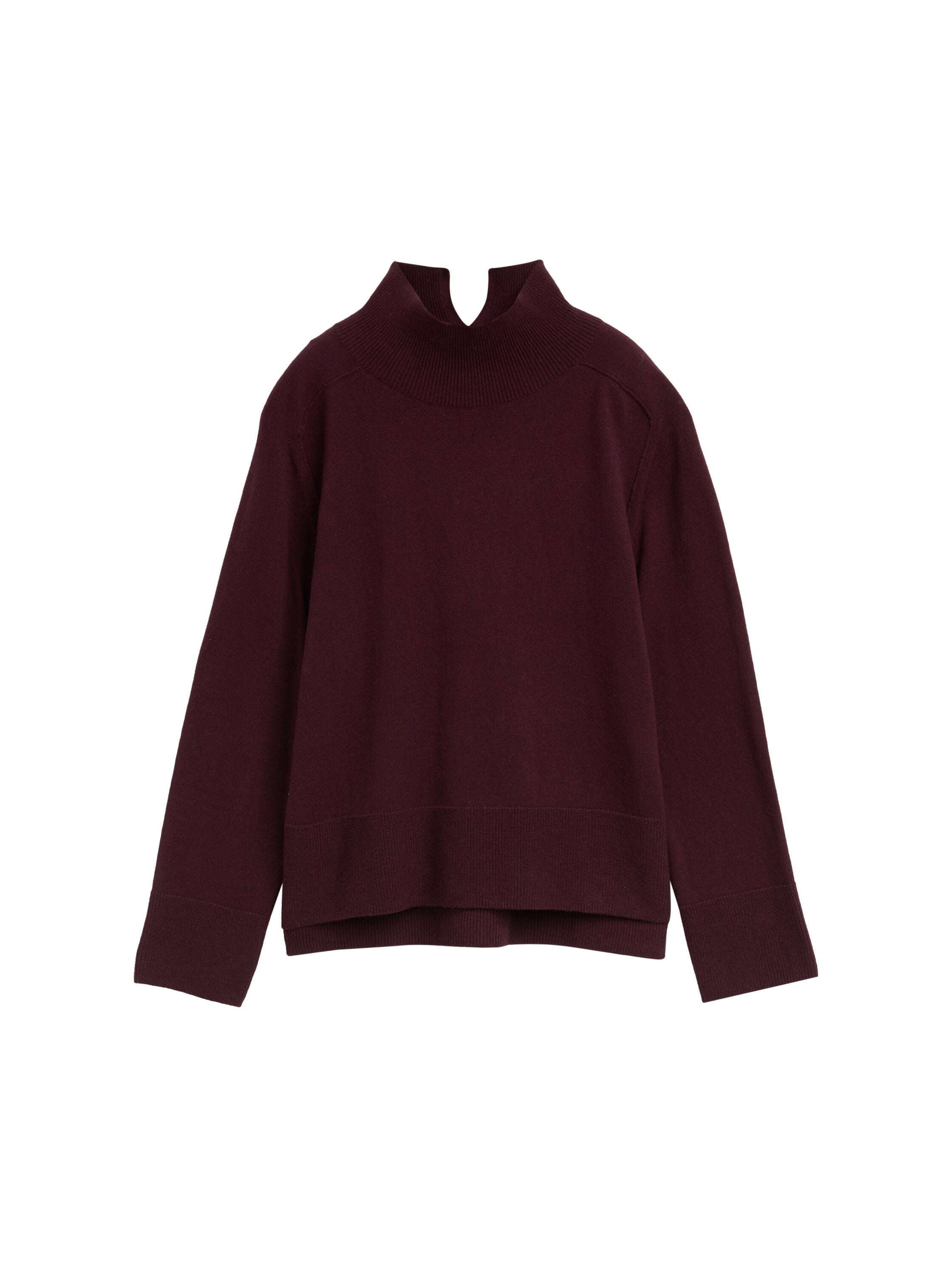 Strickpullover aus Baumwolle - 10525-Dark Red MÃ©lange - Rot