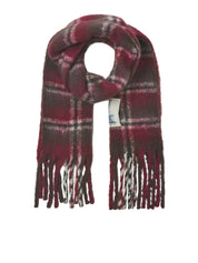 Schal kariert mit Fransen - Tibetan Red/Checks - Rot