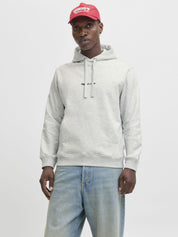 Sweathoodie - White Melange - Weiß