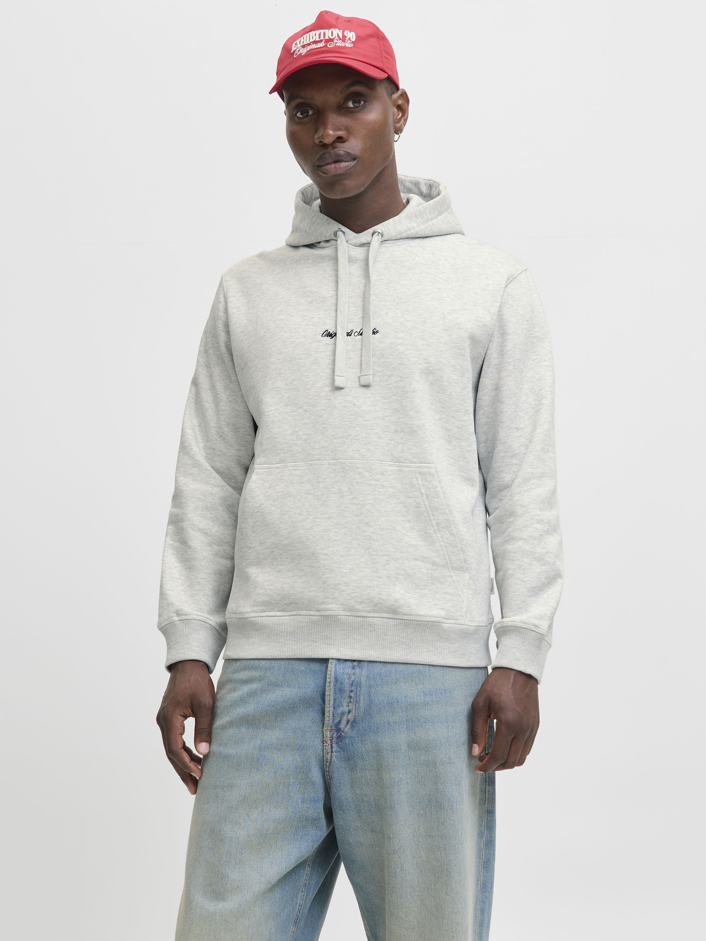 Sweathoodie - White Melange - Weiß
