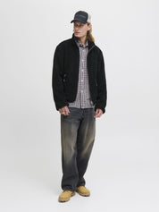 Teddyjacke mit Stehkragen - Black - Schwarz