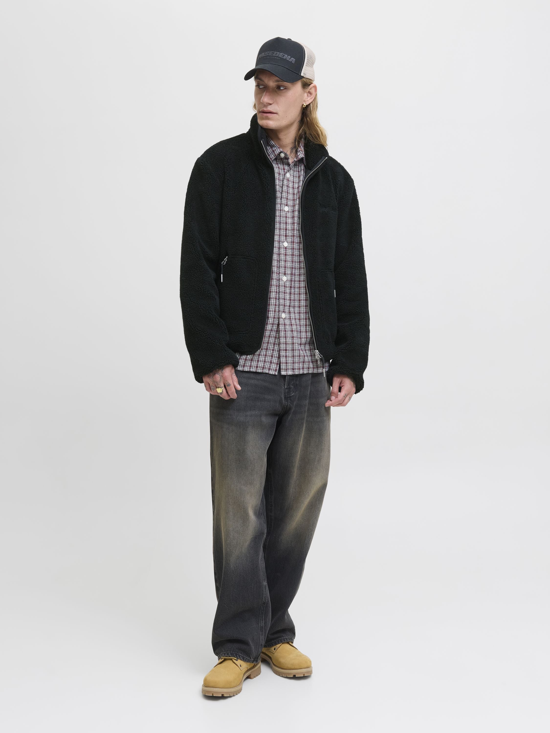 Teddyjacke mit Stehkragen - Black - Schwarz