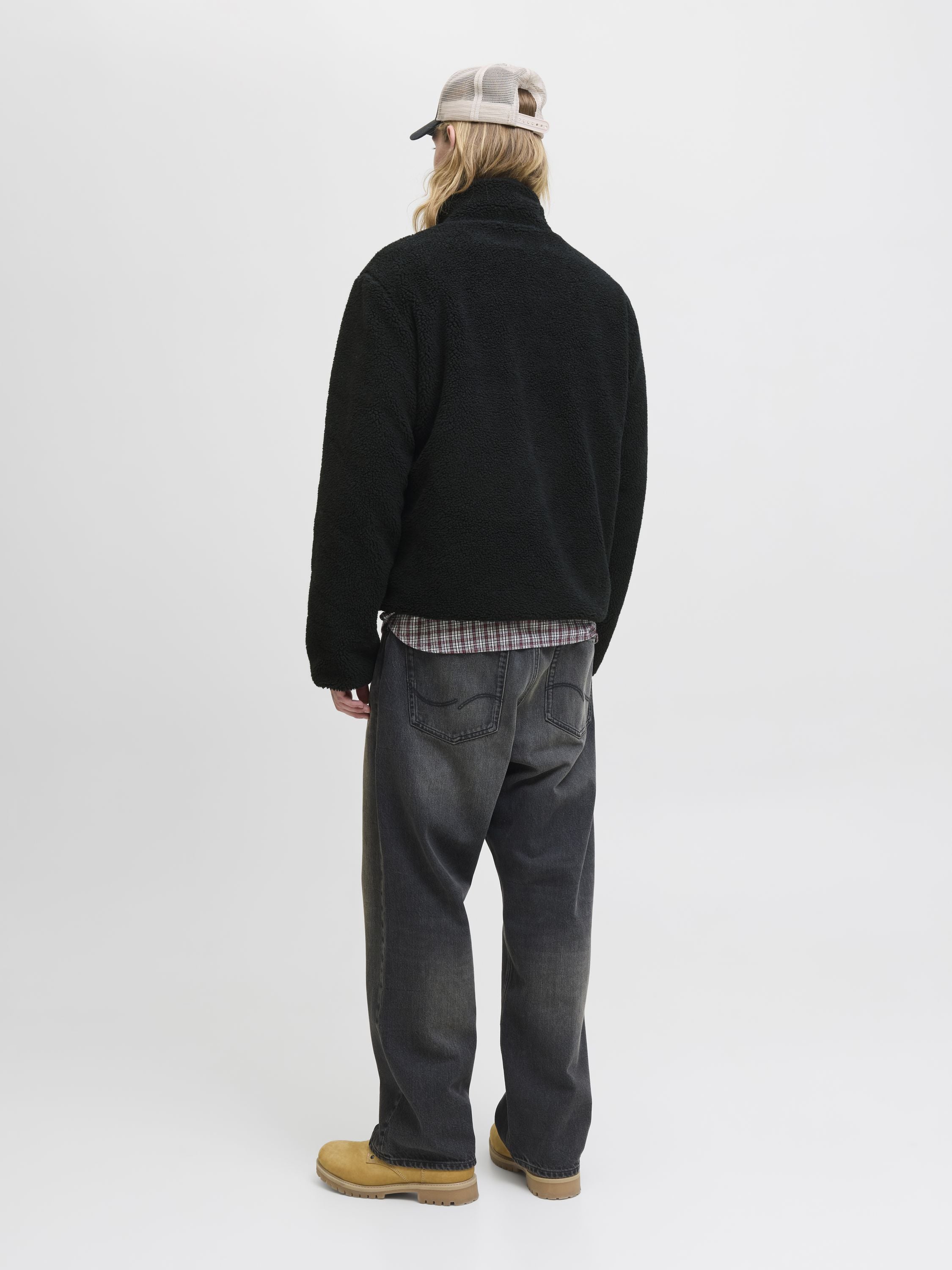 Teddyjacke mit Stehkragen - Black - Schwarz