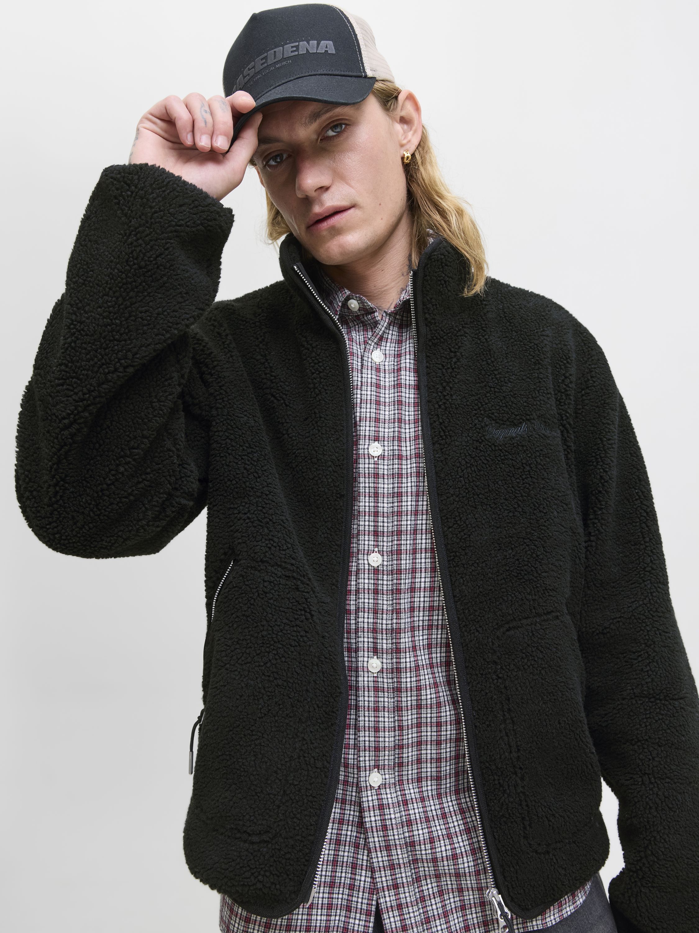Teddyjacke mit Stehkragen - Black - Schwarz