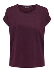 Glitzer-T-Shirt aus Viskosemix - Chocolate Truffle/CHOCOLATE TR - Rot