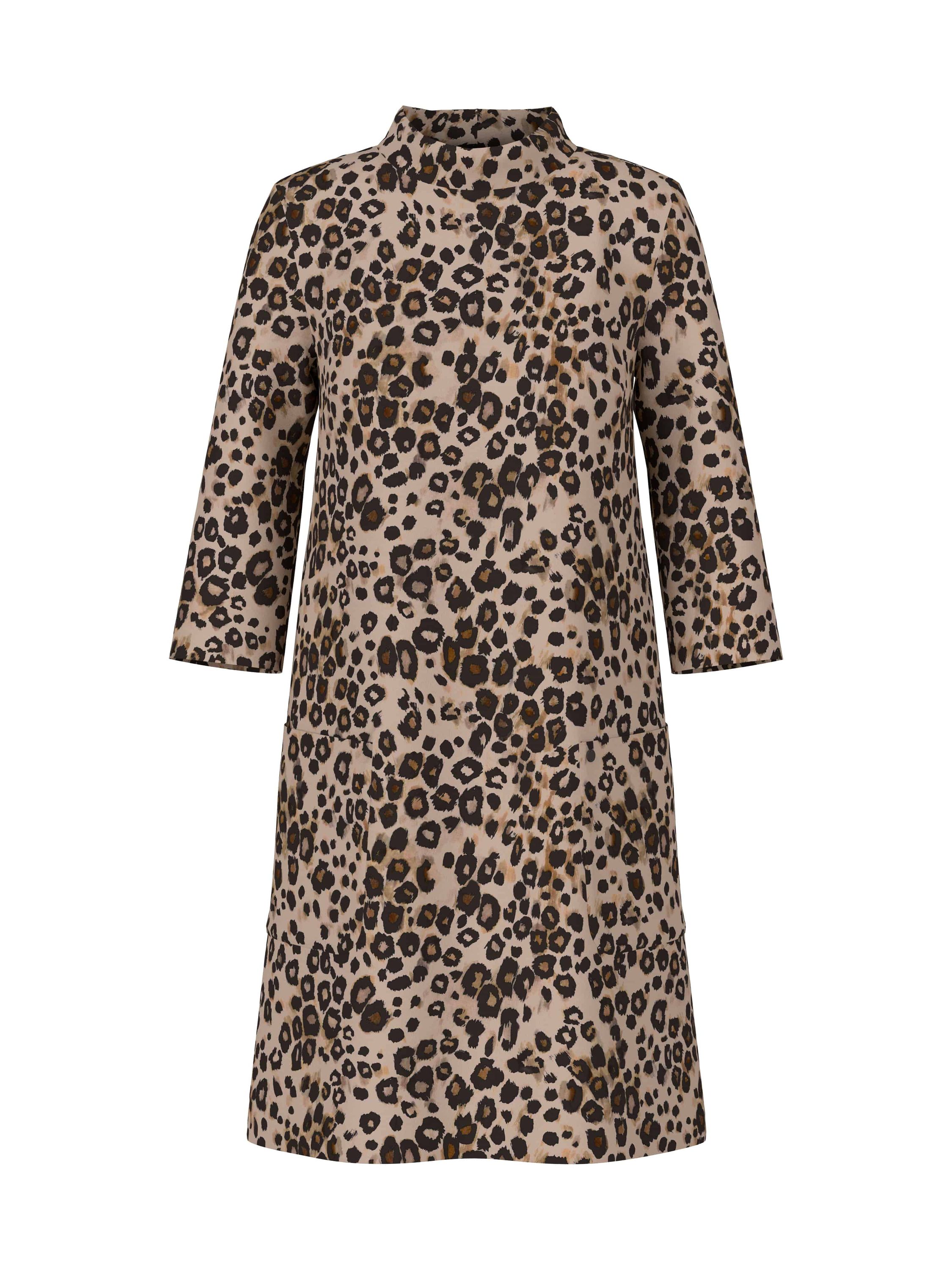 Midi-Kleid aus Scuba-Jersey - 606 - Braun