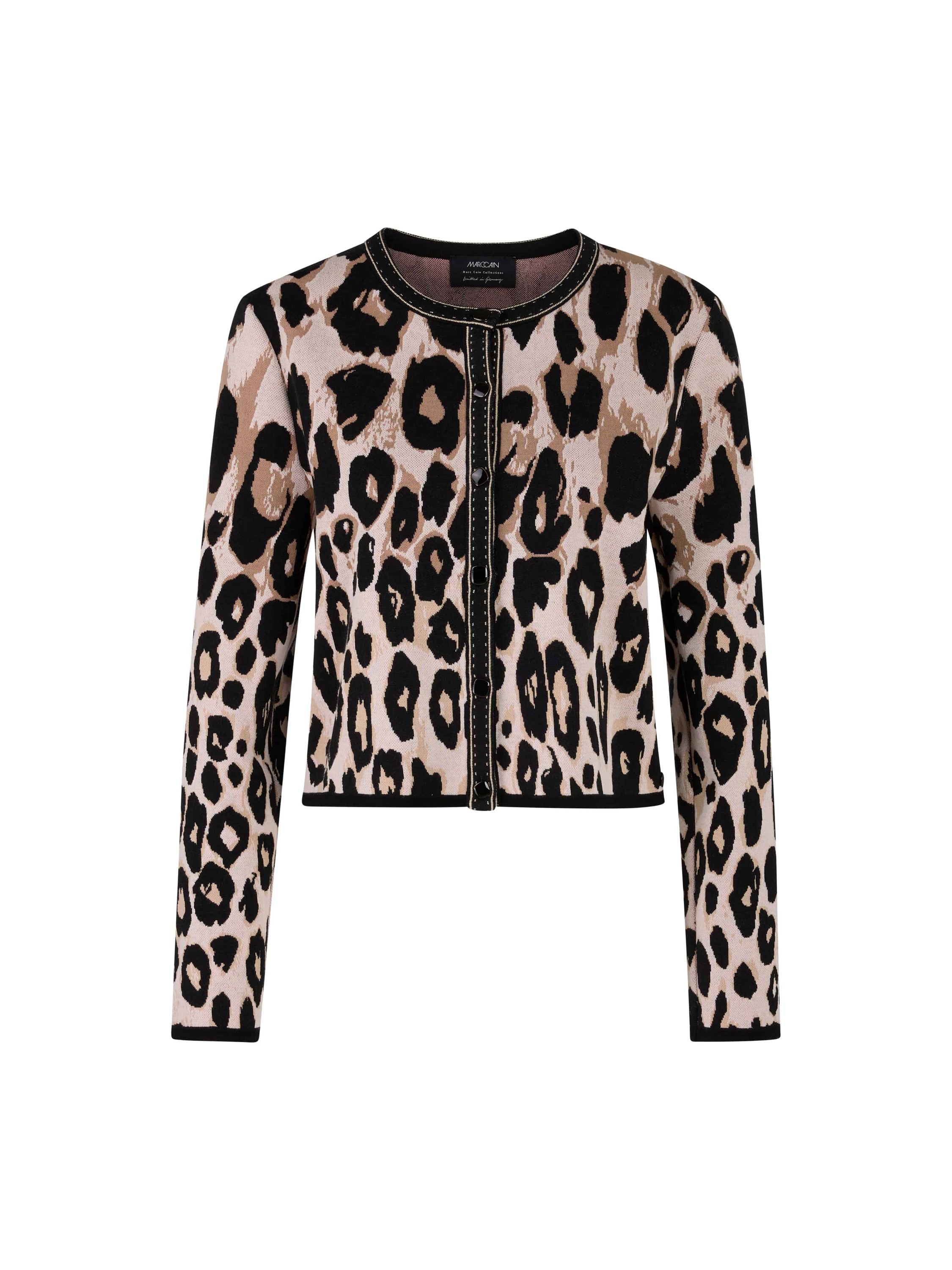 Cardigan mit Leo-Print - 606 - Braun