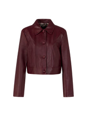 Lederjacke mit aufliegendem Kragen - 294 - Rot