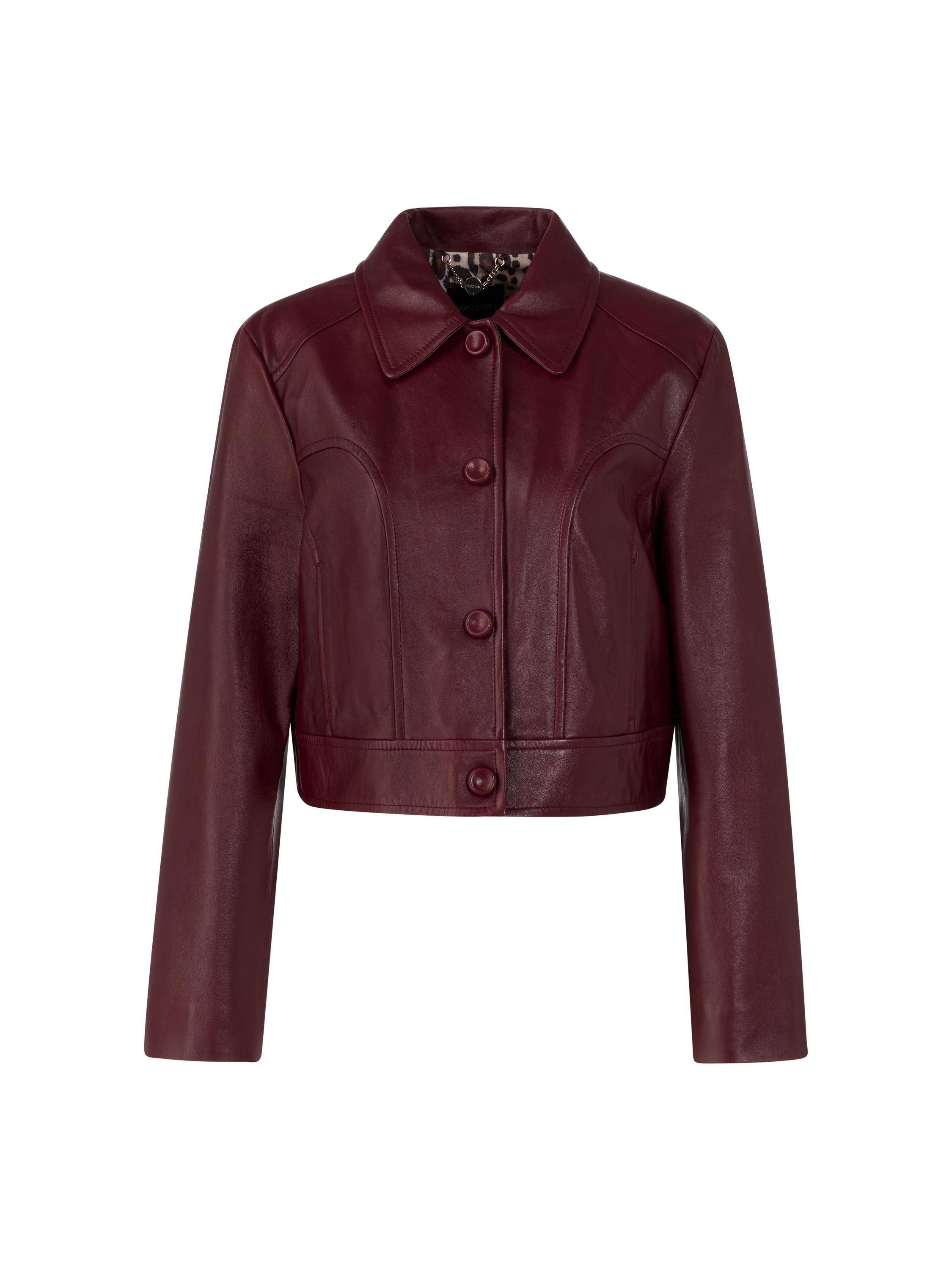 Lederjacke mit aufliegendem Kragen - 294 - Rot