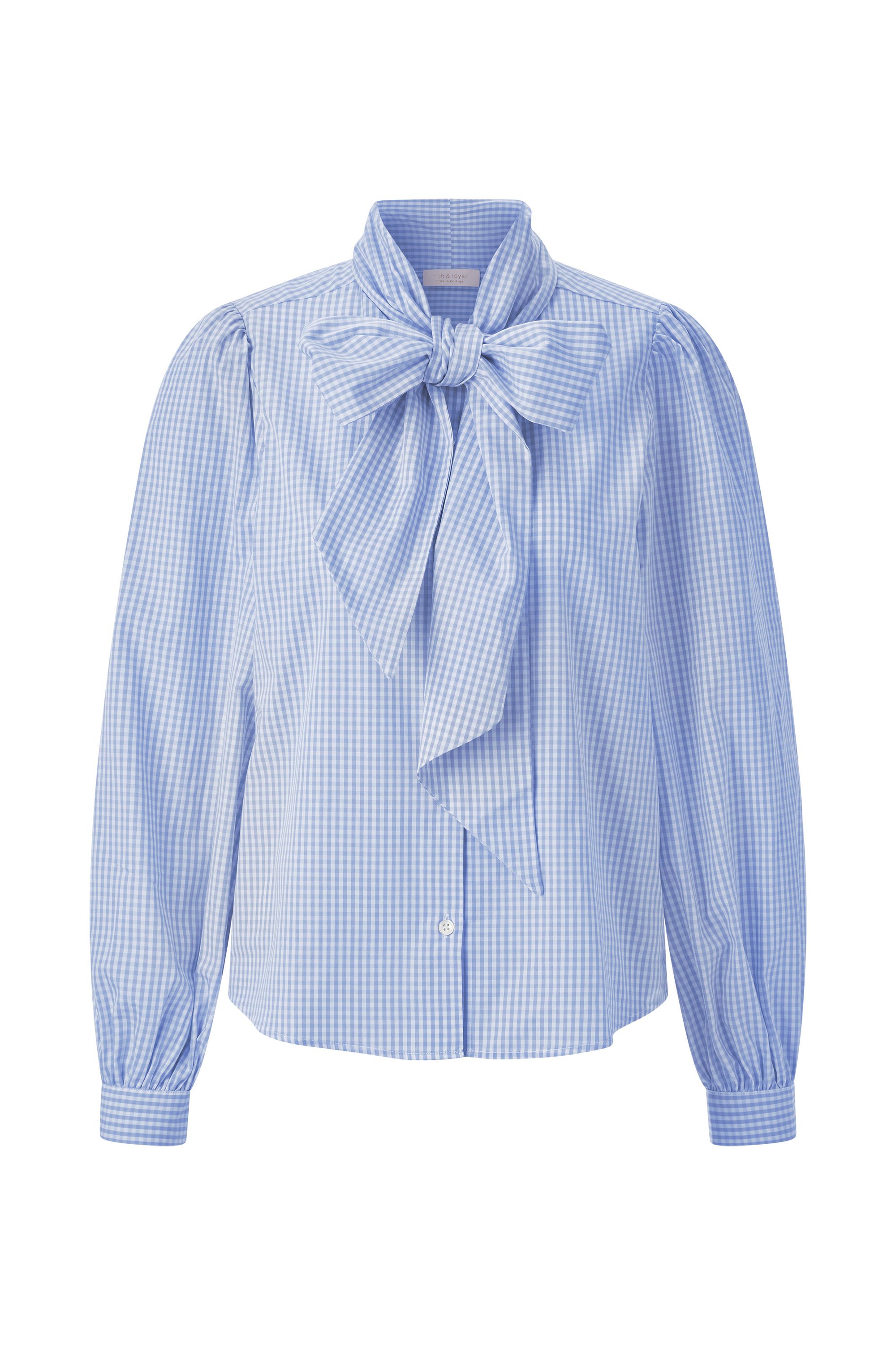 Schluppenbluse aus Baumwolle - 718-skyway blue - Blau