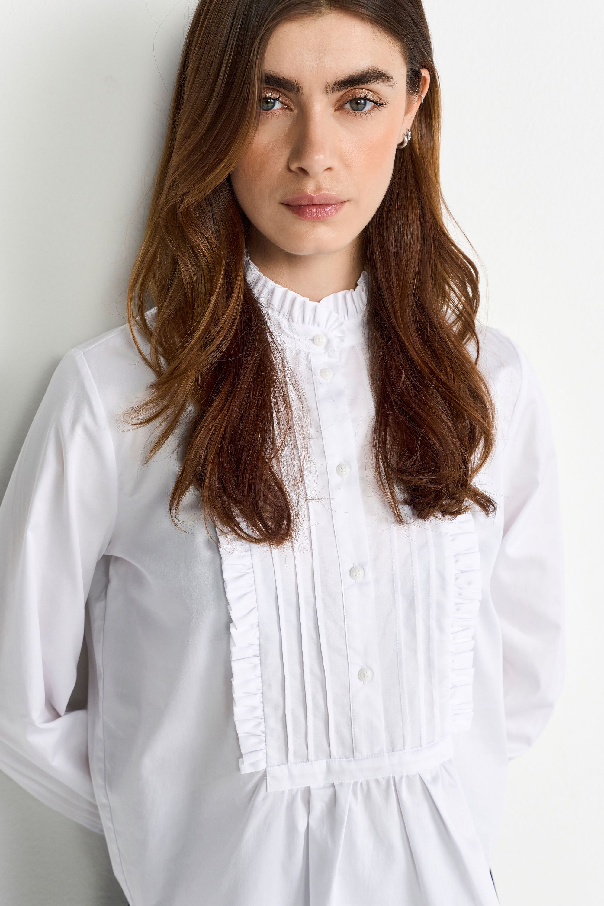 Bluse aus Baumwolle - 100-white - Weiß