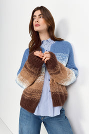 Strickcardigan aus Wollmix - 745-dusty blue - Blau