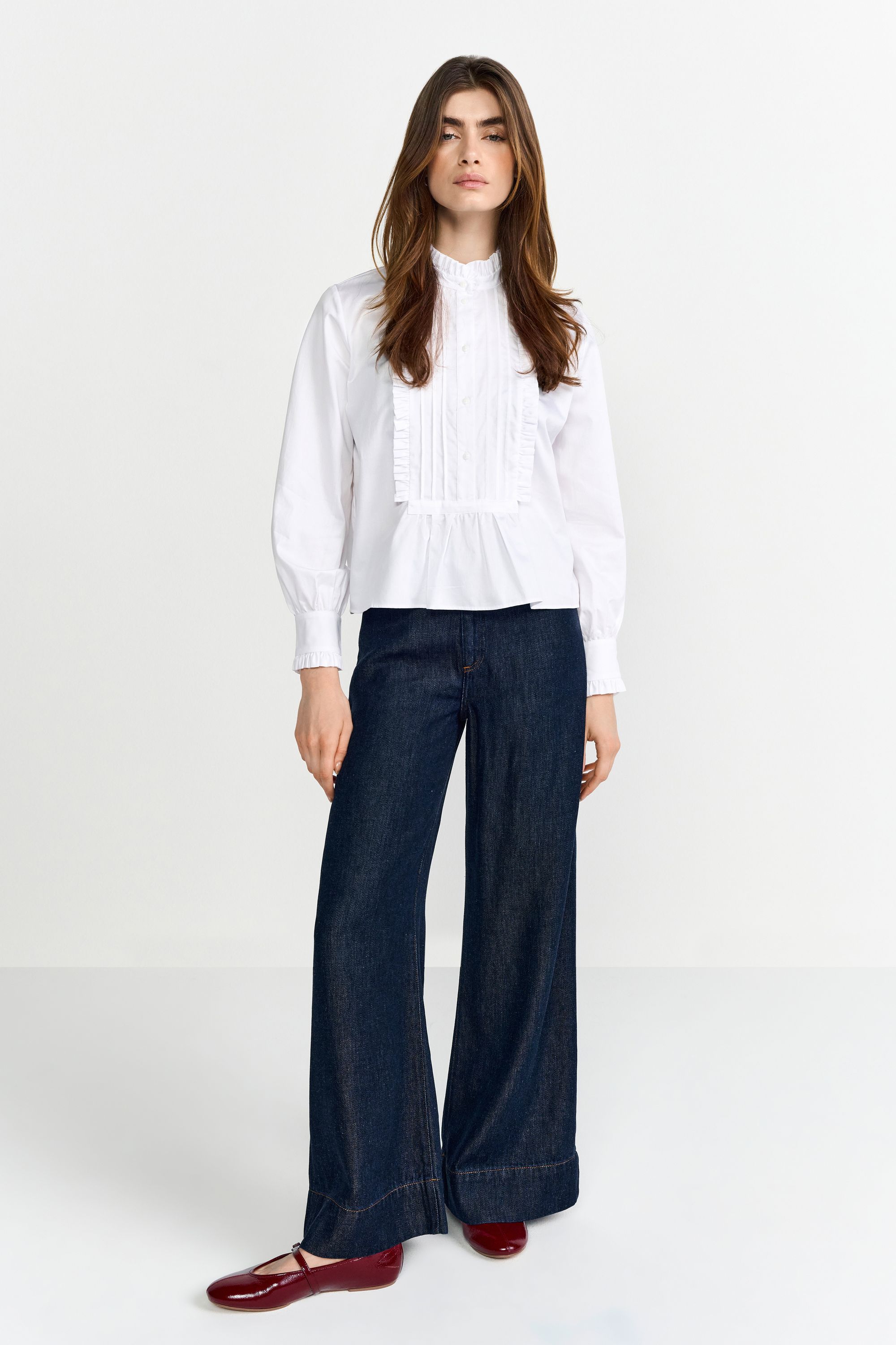 Bluse aus Baumwolle - 100-white - Weiß