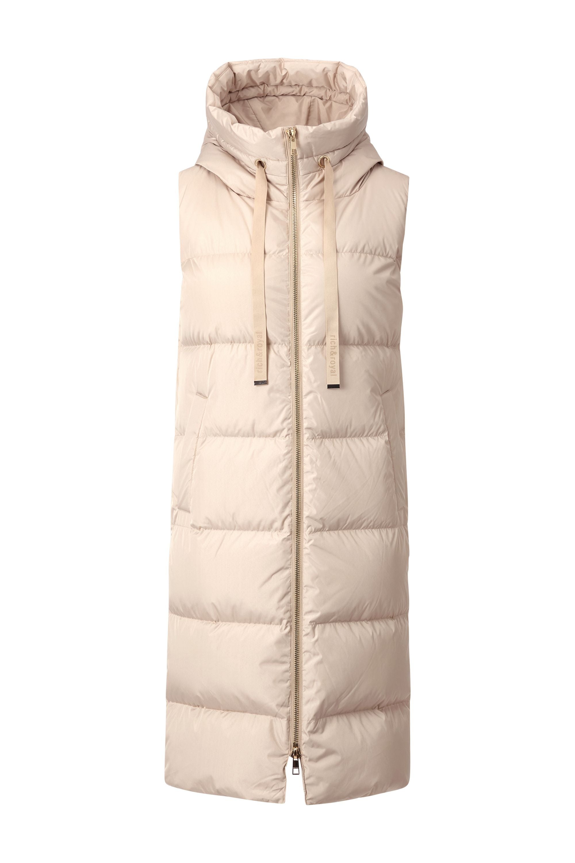 Steppweste mit Kapuze - 223-caffee latte - Beige