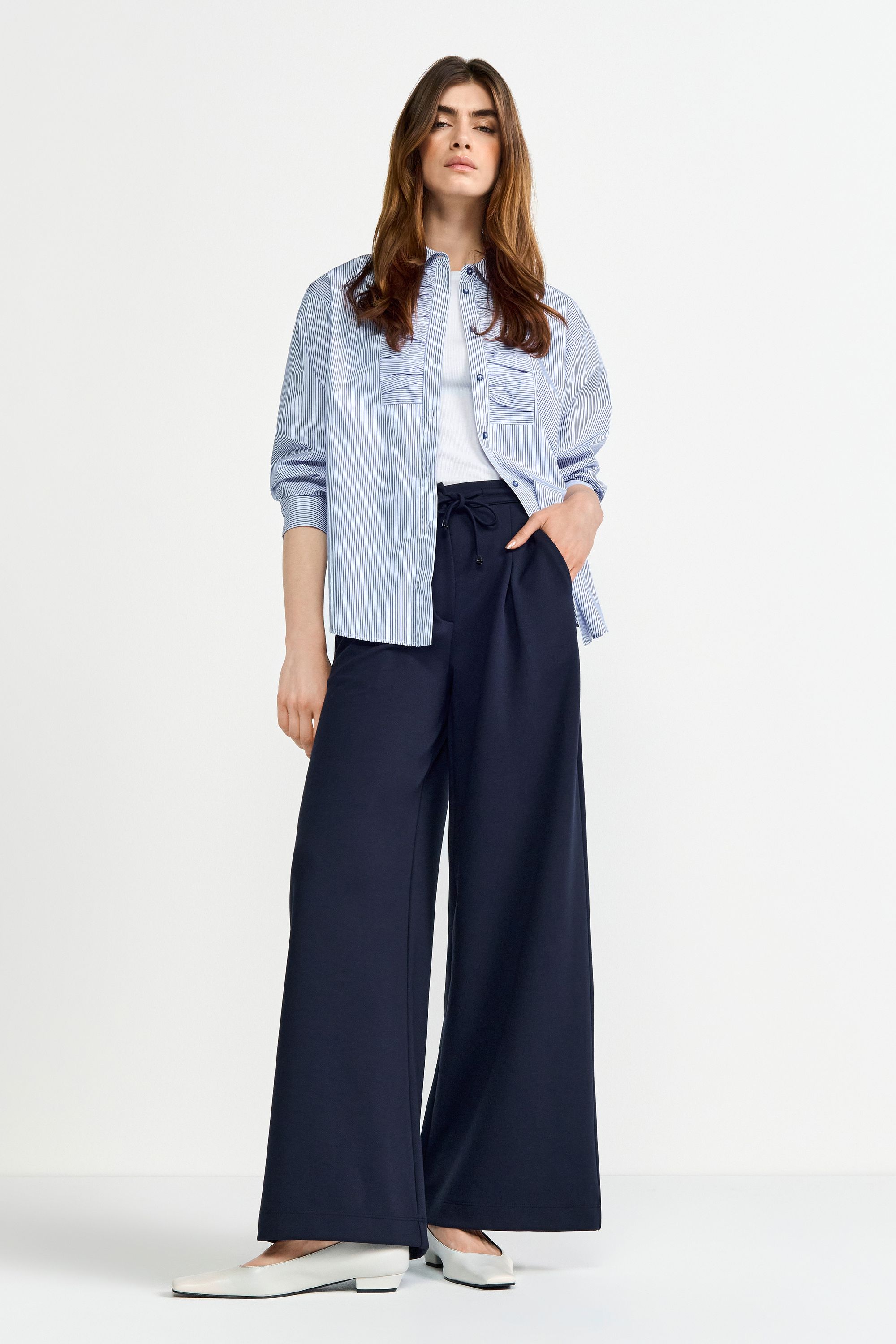 Jersey-Hose Wide Leg - 781-midnight blue - Blau